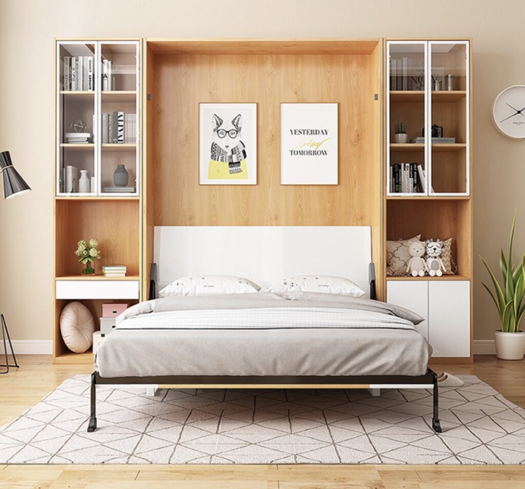 Comfiz Vertical Small Double Murphy Wall Bed – Selected Engineered Wood ...