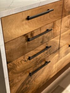 Cabinet drawers pulls handles walnut wood