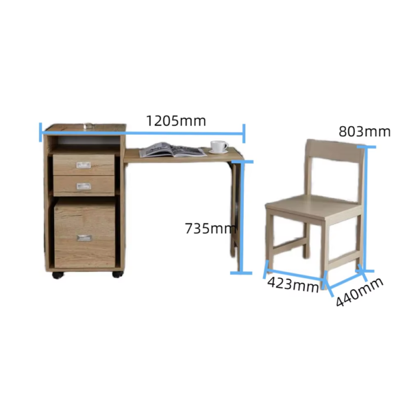 TriSet 3-in-1 Storage Cabinet with Foldable Table and Chair - Image 6