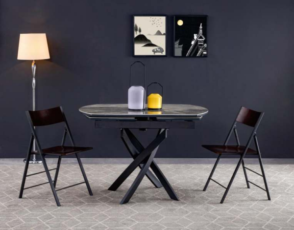 Luxury Ceramic Marble Extendable Dining Table Set - Image 2