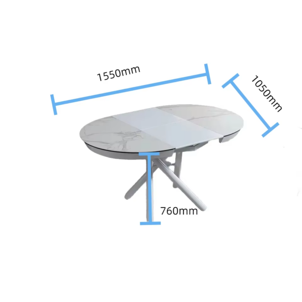 Elegant Modern Marble Round Coffee Table Extendable Dining Table - Image 5