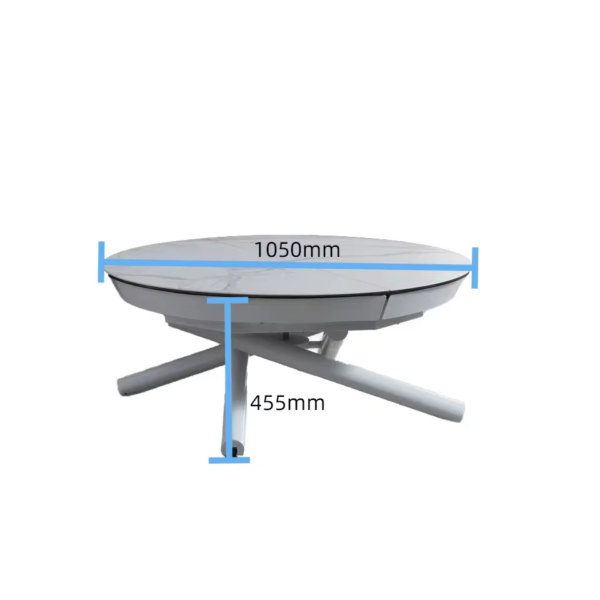 Elegant Modern Marble Round Coffee Table Extendable Dining Table - Image 6