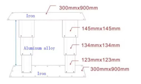 Double Electrical Telescopic Lift Up Tatami Table Leg With Sensor Metal Hardware Mechanism - Image 2