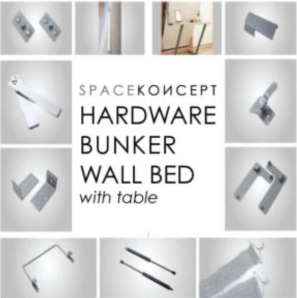 Bunker Murphy Wall Bed Complete With Table And Ladder Metal Hardware Set (Open Separately) ~ (Exclude wood panel)